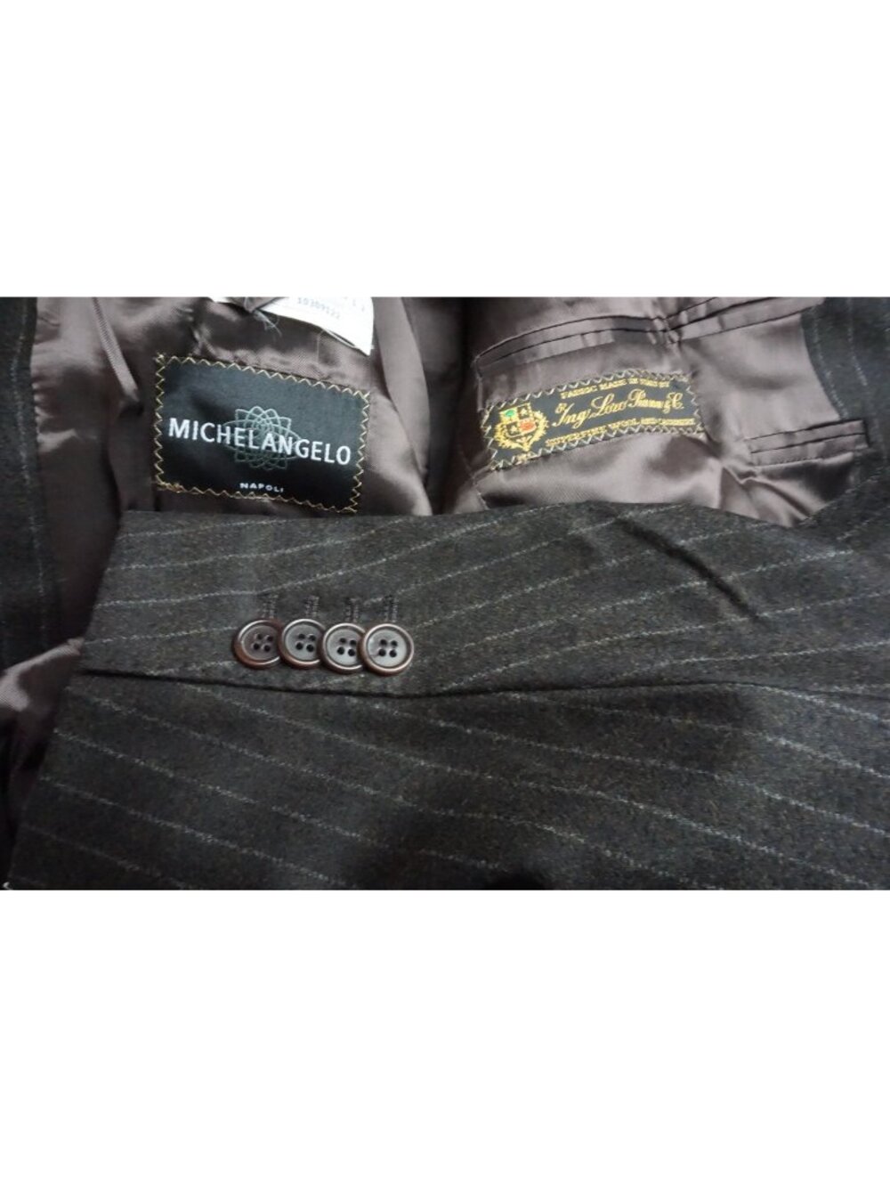Michaelangelo x Isaia Loro Piana Cashmere Blend Brown Striped 2Pc Suit 40R NEW